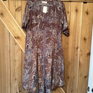 NWT Kantha bae silk split shirt dress